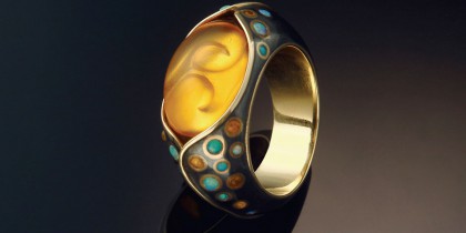 Amber Swirl Ring